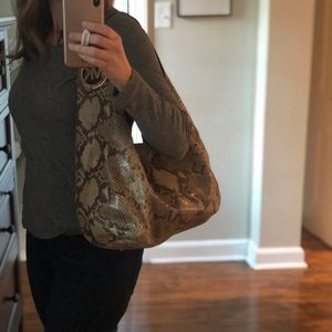 Michael Kors snake python hobo tote